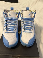 Jordan Air Jordan 12 Retro GS White University Blue Boys Sneaker 5.5Y Emoji