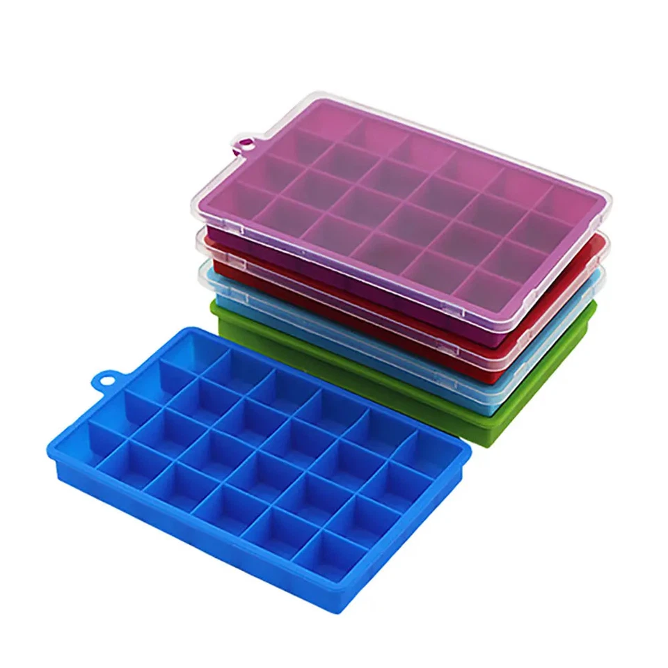 24/15 Grid Silicone Ice Tray w/ Lid – Whiskey, Cold Drinks, Kitchen Tool - Image 3 of 4