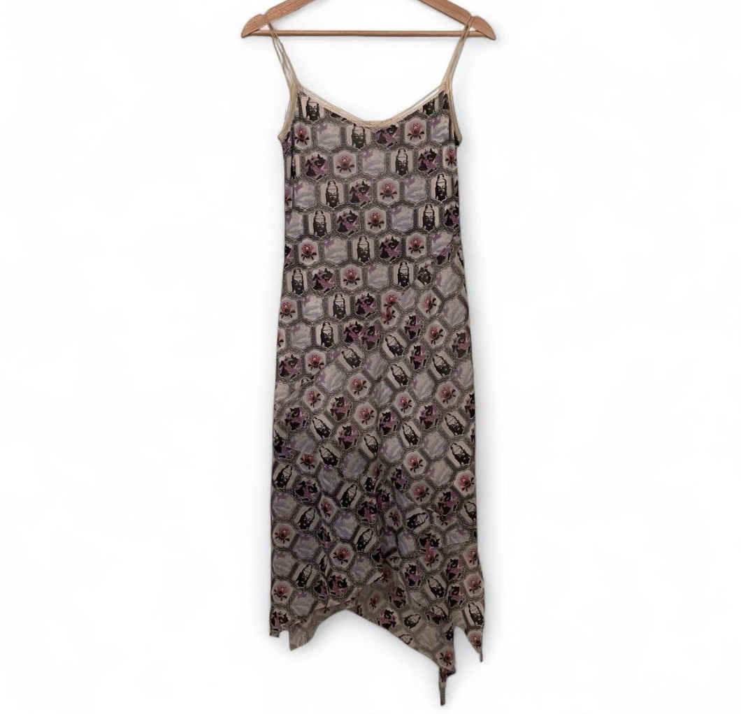 Vintage 90s Vivienne Tam Guan Yin Mesh Dress Sz S
