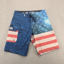 Salt Life Shorts Mens 28 Blue SLX-QD Vapor Stretch USA American Flag Board
