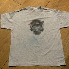 Vintage Disturbed Skull Heavy Metal Band Y2K 2000's T Shirt Size XL Gray