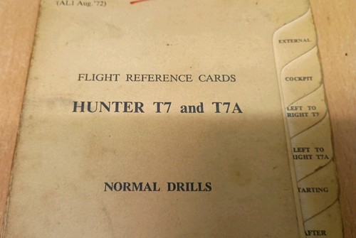 1971 MINISTRY OF DEFENCE RAF FLIGHT REFERENCE CARDS HUNTER T7 & T7A - Picture 2 of 22
