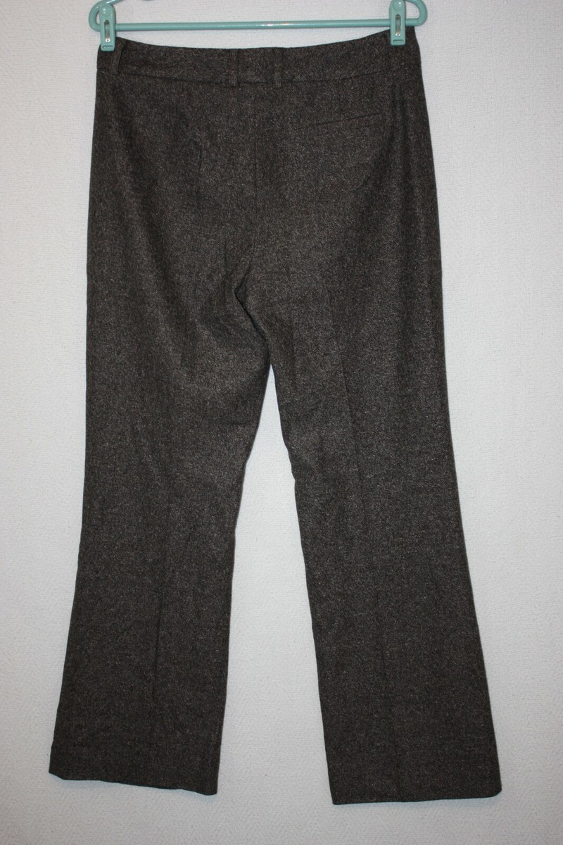 Ann Taylor Sz 6 30x29 Brown Gray Wool Stretch Dress Pants