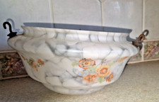 SUPER ART DECO PERIOD MOTTLED GLASS FLY CATCHER LAMPSHADE WITH FLORAL DESIGN