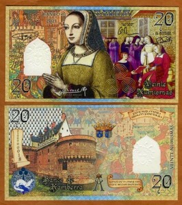 Kamberra, 20 Numismas, 2021, UNC Anne of Brittany, French style, New Seal