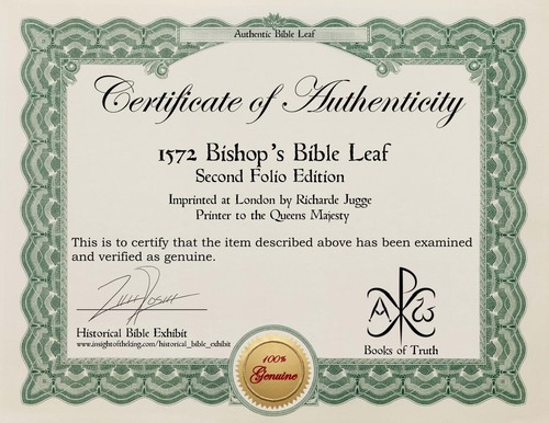 1572 Bishops Bible Leaf, 2nd Folio Edition ~WE CHOOSE~ - Picture 2 of 3