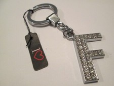 LETTER "F" RHINESTONE KEYCHAIN