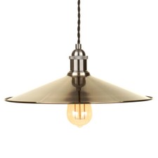 Litecraft Ciana Light Shade Wide Fisherman Easy Fit Lampshade - Brass Clearance