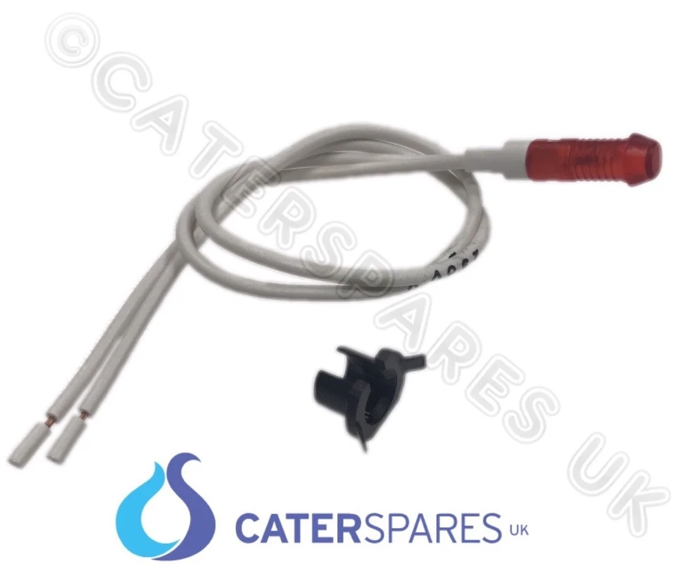 CSUK 6MM UNIVERSAL RED LENS INDICATOR SIGNAL LAMP NEON 230V HIGH TEMPERATURE OVEN