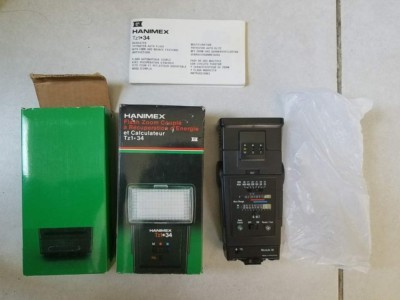 Hanimex Dedicated Zoom Flash Tz1-34 w/ Box and Manual Filters Vintage Thyristor