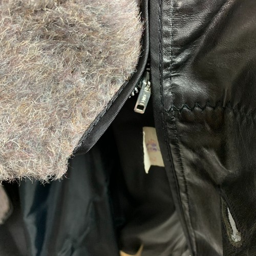 Cooper Vintage Jacket Black Leather Collared Buttons Pockets Zip Out Lining 46 - Picture 11 of 14