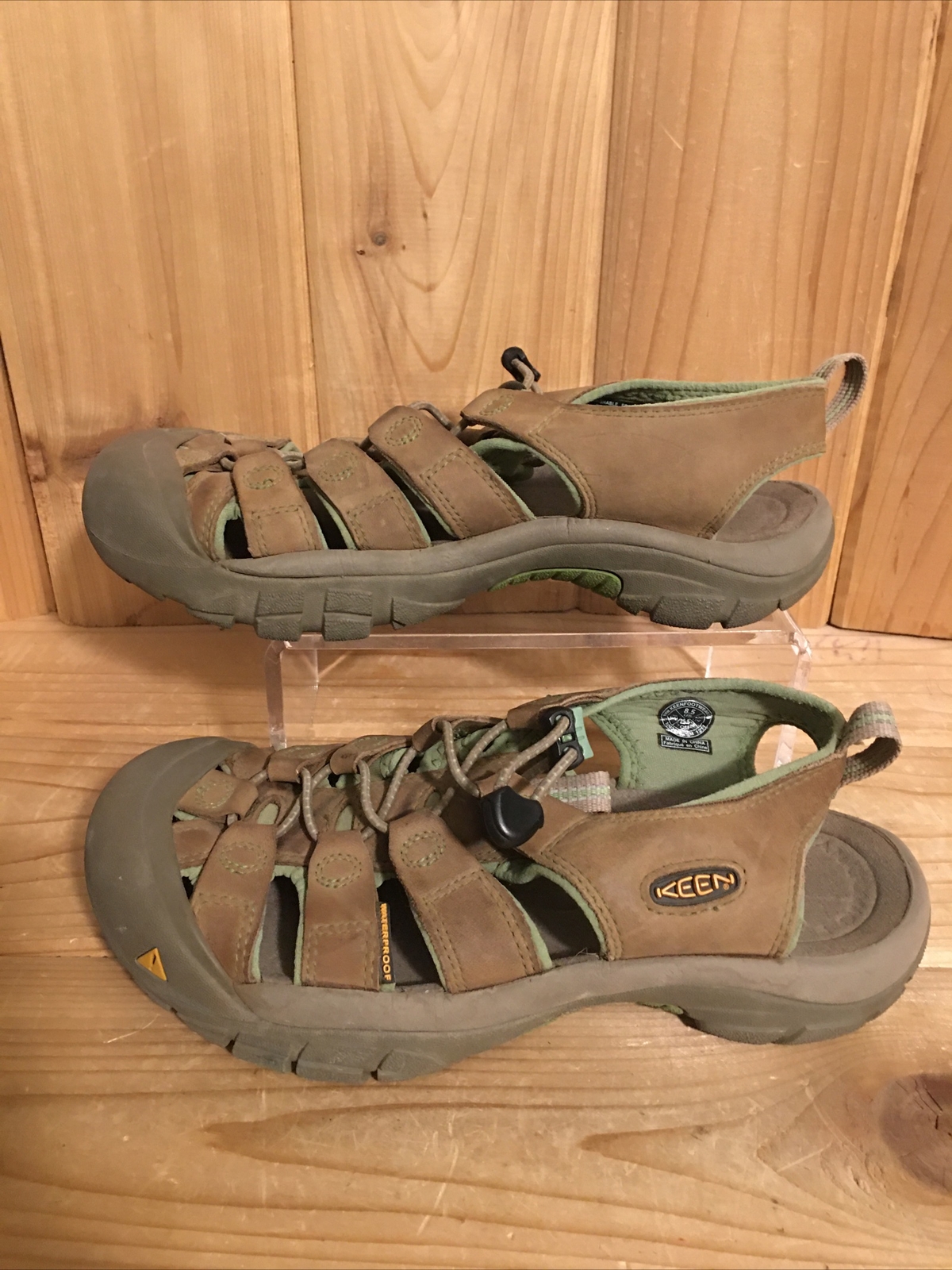 Scarpe donna Keen impermeabili marrone verde passeggio escursionismo outdoor misura 8 5