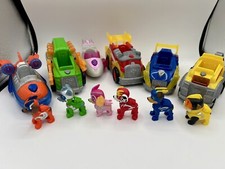 FULL SET Paw Patrol Super Mighty Pups Charged Up Light  Sound Vehicles Figure