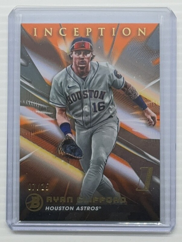2023 Bowman Inception Ryan Clifford Prospects Orange Foil Parallel #07/25 Astros
