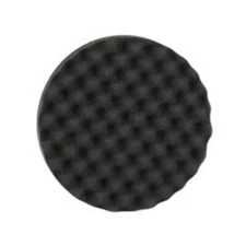 LAUCO 8" Black Foam Waffle Final Finishing Grip Foam Polish Pad - Hook & Loop