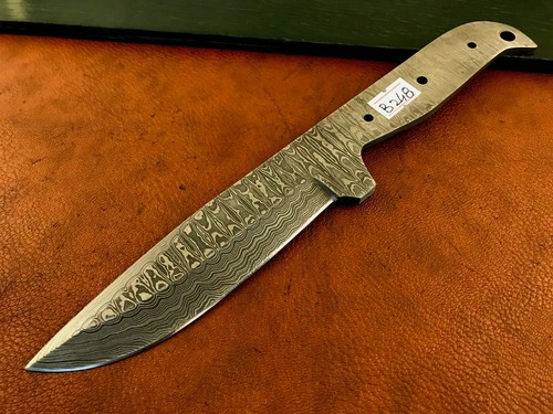 Lama in acciaio damascato saldata con motivo fatto a mano vuota-coltelli-lama-B248 - Foto 1 di 4