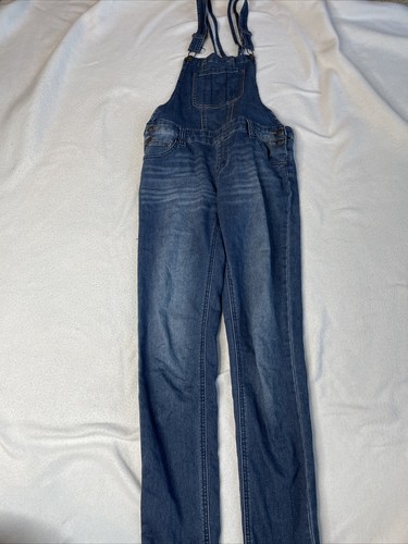 Justice Girl's 14  Overalls Blue Wash Denim - Picture 1 of 7