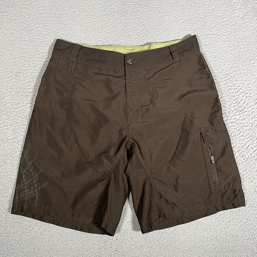 Smartwool Shorts Mens Large Brown Polyester Outdoor Casual Preppy Hiking Logo
