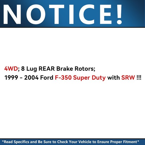 4WD 13.03" Front Rear Drilled Rotor Brake Pad for Ford F-250 F-350 SD Excursion - Picture 2 of 10