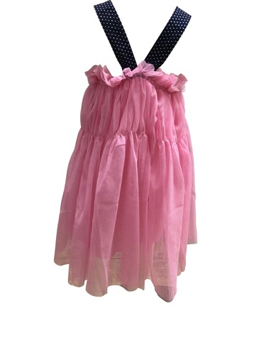 Girl’s Chic Pink Sleeveless Frilly A-Line Layered Tulle Tank Sun Poodle Dress - Picture 4 of 6