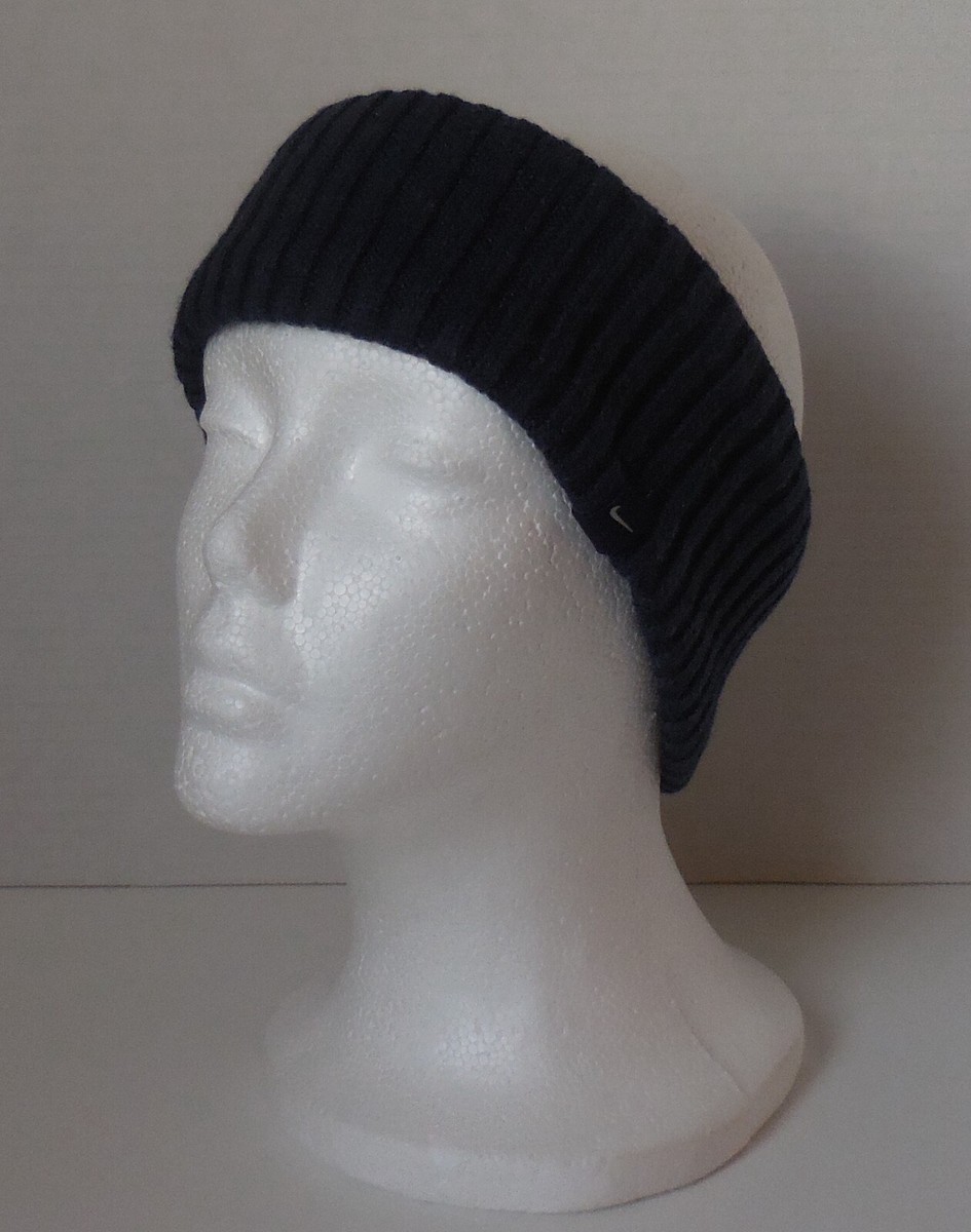 nike black wide knit headband
