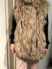 Diane Von Furstenberg Dvf Real Silver Fox Gilet Vest £890 Bnwt M L