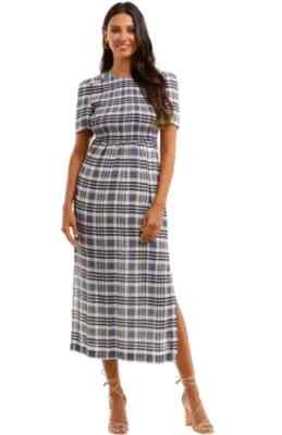Baum Und Pferdgarten Adamaris Dress White & Navy Check Gingham Size 40 UK 12 NWT