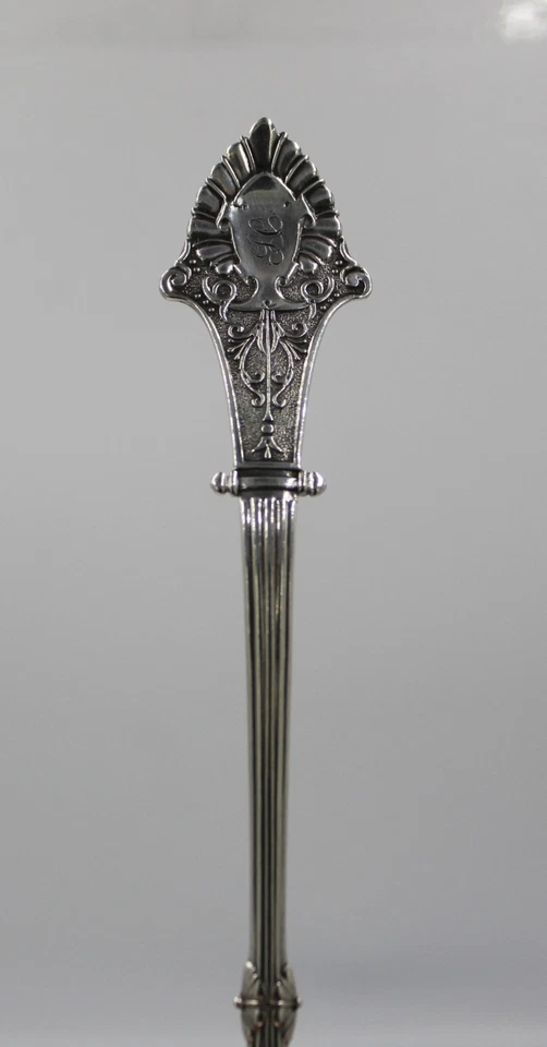 Gorham Larmor Людовик XIV Редкий 1870 Стерлинговое Серебро Ковш Устрица С Вырезом + Штампом  - Изображение 3 из 4