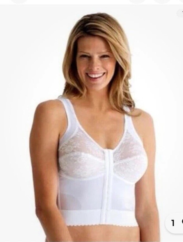 NEW Comfort Choice 42DD Soft Cup Lace Front Easy Enhancer Long Line White