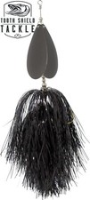 Tooth Shield Tackle Magnum Double 10 Musky Bucktail Muskie Lure Black / Smoke