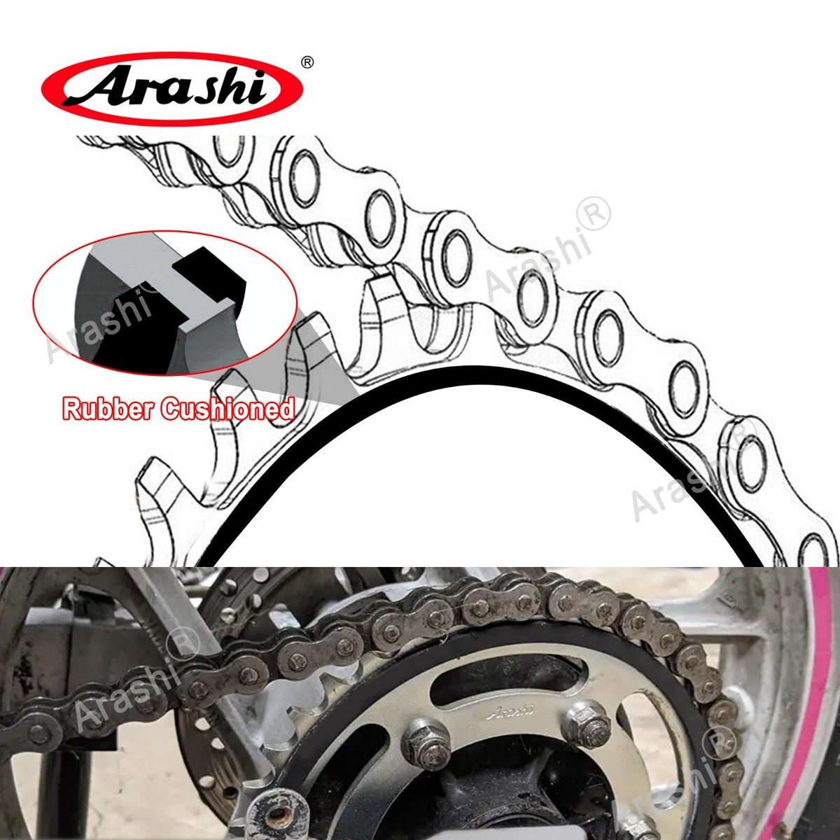 525 Pitch Front 15T Rear 43T Sprocket For Kawasaki Z1000 /ZR1000