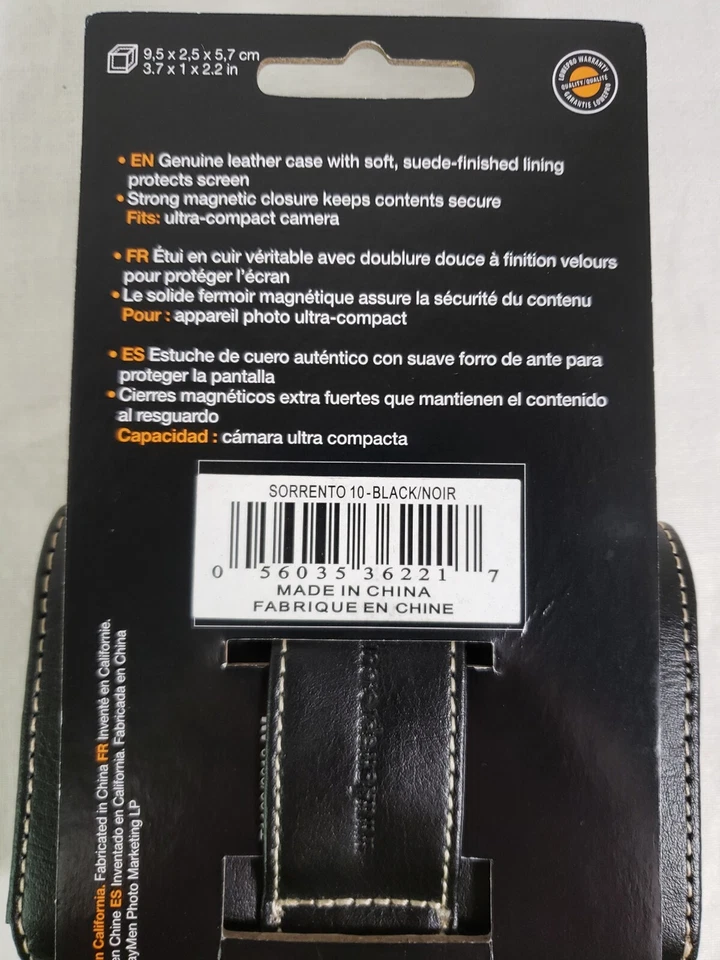 New Lowepro Sorrento 10 Genuine Leather Compact Digital Camera Case Black - Image 3 of 3