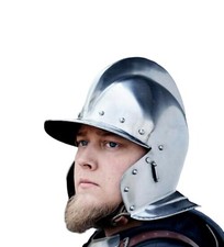 Medieval Burgonet Helmet 18g Steel Armor Healmet