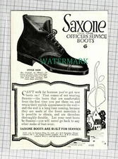 C1740) Saxone Officers Service Boots Advert  -  1918 Clip