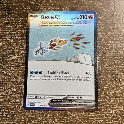Pokemon TCG Obsidian Flames EISCUE EX #222 ULTRA RARE HOLO