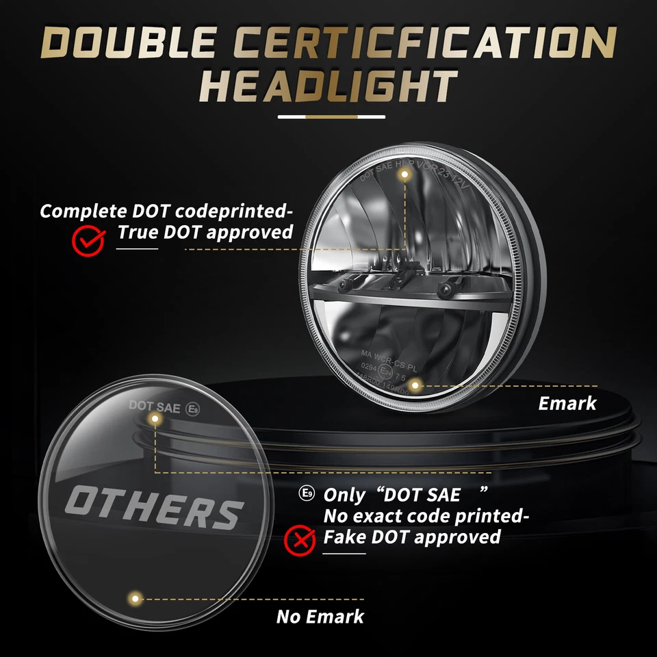 Par más brillante de faros LED redondos de haz alto/bajo de 7 pulgadas para Chevrolet Bel Air Foto 3 de 4