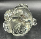 Art Glass Vintage Hand Blown Hound Dog Paperweight Bullicante Controlled Bubbles — photo 5