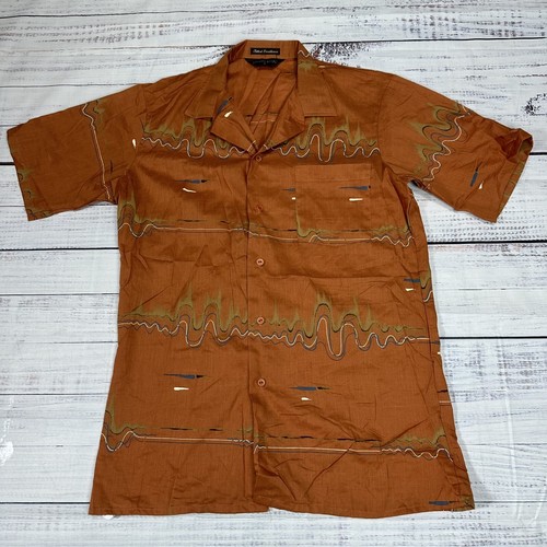 Baracuta, Vintage Baracuta Women's Orange Shirt Short Sleeve Front Pocket Casual Sz M