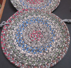 RHODY RUG Reversible CHAIR PADS Set of 2 FLAT BRAIDED Multicolored 15" Diameter