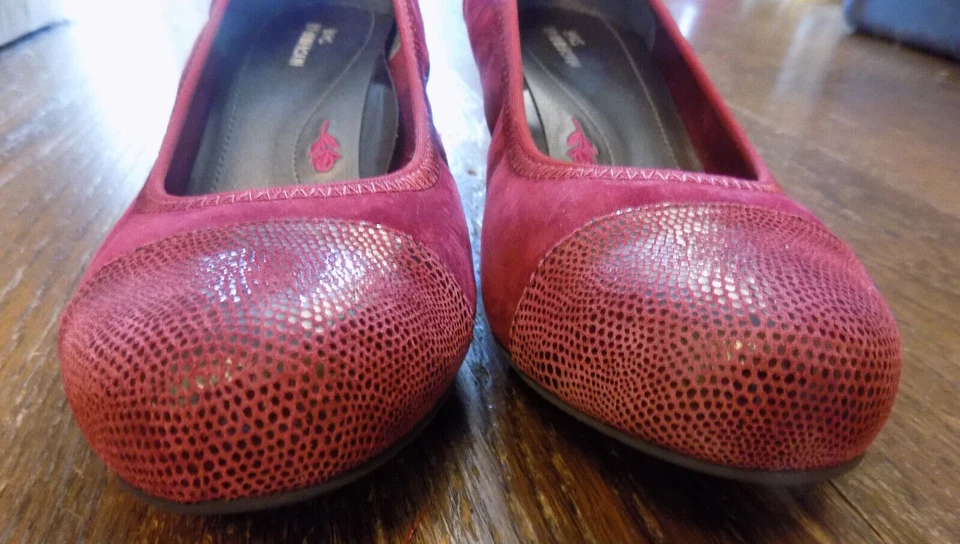 Ros Hommerson Harlow бордовая замша змея крышка носок и каблуки 2» на танкетке насосы 7 WW - Изображение 3 из 4