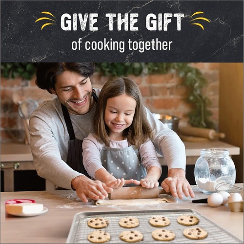 Durable Half Sheet Baking Pan Set with Stainless Steel Cooling Rack - Easy Clean - Picture 9 of 10
