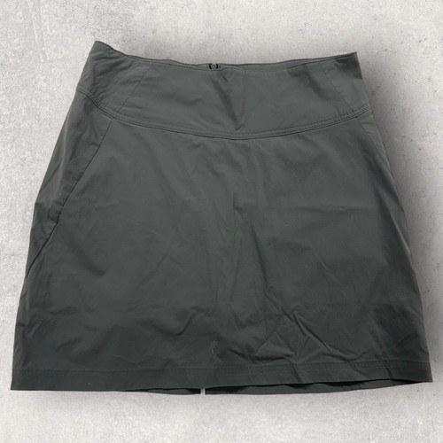 Royal Robbins Green skirt w shorts Skort Sz 8 Zip Pocket Stretch Outdoor Hiking