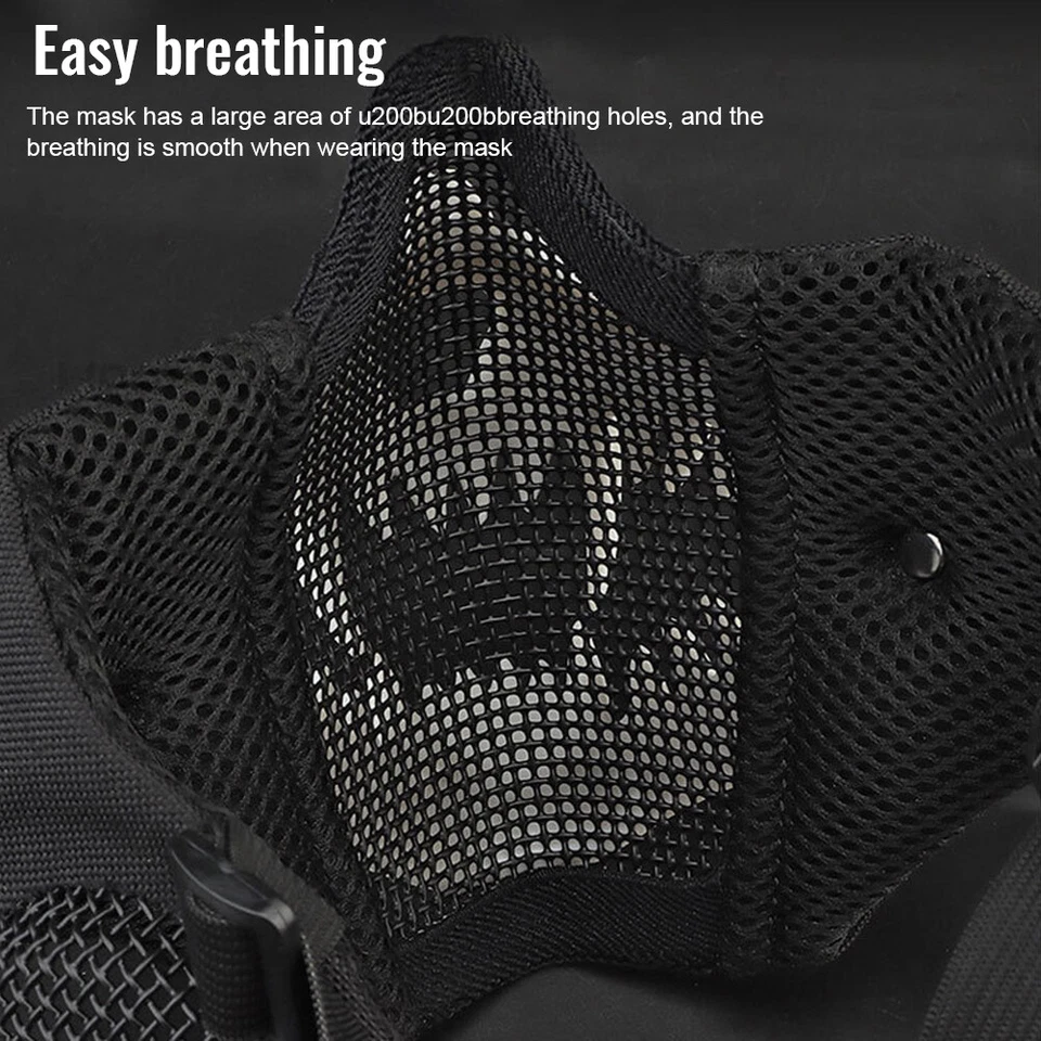 Malla Plegable Esqueleto Media Cara Cubierta Halloween Colmillos Terror Terror Disfraz Accesorios Foto 4 de 4