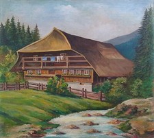 Casa di campagna tirolese, 1966, Alois Hans Huber, dipinto