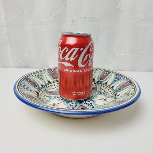 Nuevo Plato Marroquí Tazón Plato Cerámico Gres 9" Azul Artesanal Arte Cerámica - Imagen 4 de 7