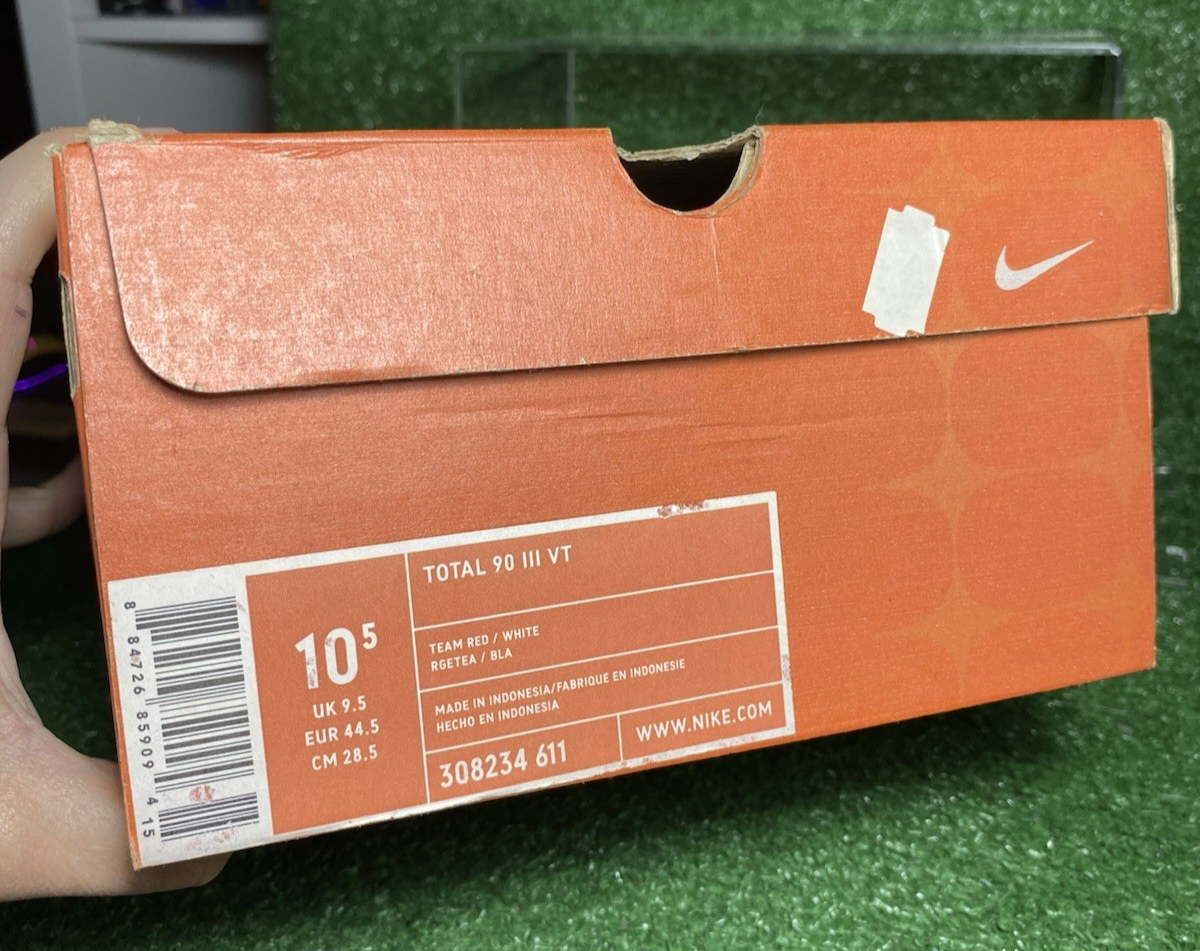 NEW OG 2004 10.5 US Nike Total 90 III FG VT Burgundy Air Zoom Pro