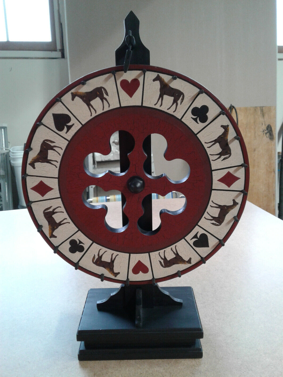 Primitive Folk Art Miniature Carnival Wheel Gaming wheel of chance Gameboard