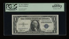 $1 1935-B Silver Vinson Gem DD Block Fr. 1611 PCGS 65 PPQ Serial D97314501D