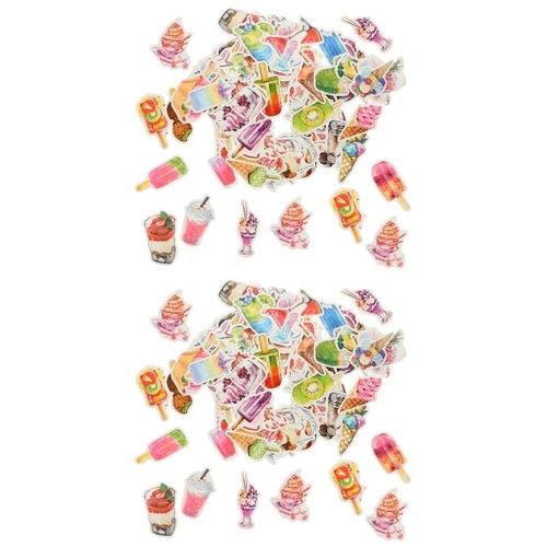  2 Pieces Eisaufkleber Food -Label -Aufkleber Gepäckaufkleber Für Koffer