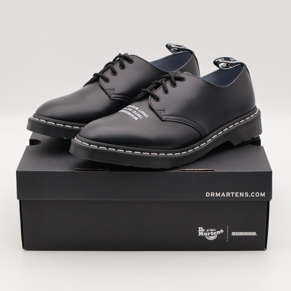 32235001 NEIGHBORHOOD Dr.Martens Smith 4 Hole Black (Men's 32235001 NEIGHBORHOOD Dr.Martens Smith 4 Hole Black (Men's